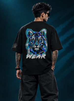 Midnight Roar Black Oversized T-Shirt