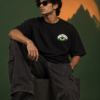 Visionary black oversized t-shirt — front view