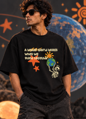 Better World black earth oversized t-shirt — front view