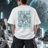 Dream Beyond white astronaut oversized t-shirt — front view