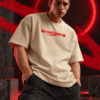 Angry man beige oversize tshirt
