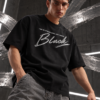 Black statement black oversize tee