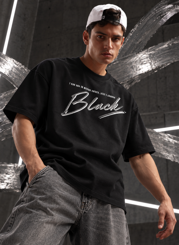 Black statement black oversize tee