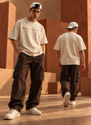 Halfskull official beige oversize size tshirt