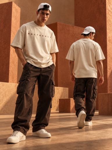 Halfskull official beige oversize size tshirt