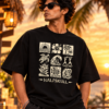 Island vibes black oversize tee