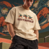 kung fu frog beige oversize tshirt