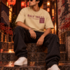 Midnight dark Tokyo beige oversize tshirt