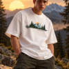 Mountain adventures white oversize size tee