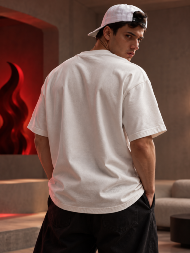 Slow living white oversized tee