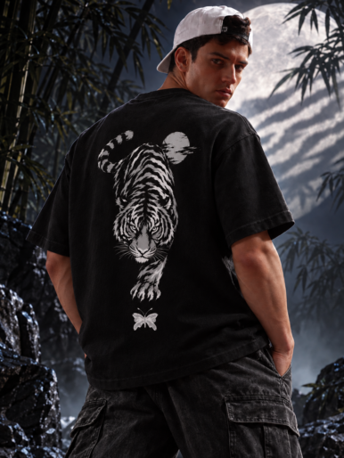 Tropical island back oversize tee
