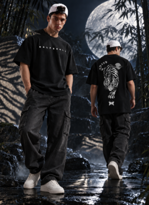 Tropical island back oversize tee