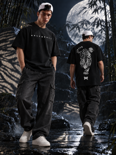 Tropical island back oversize tee